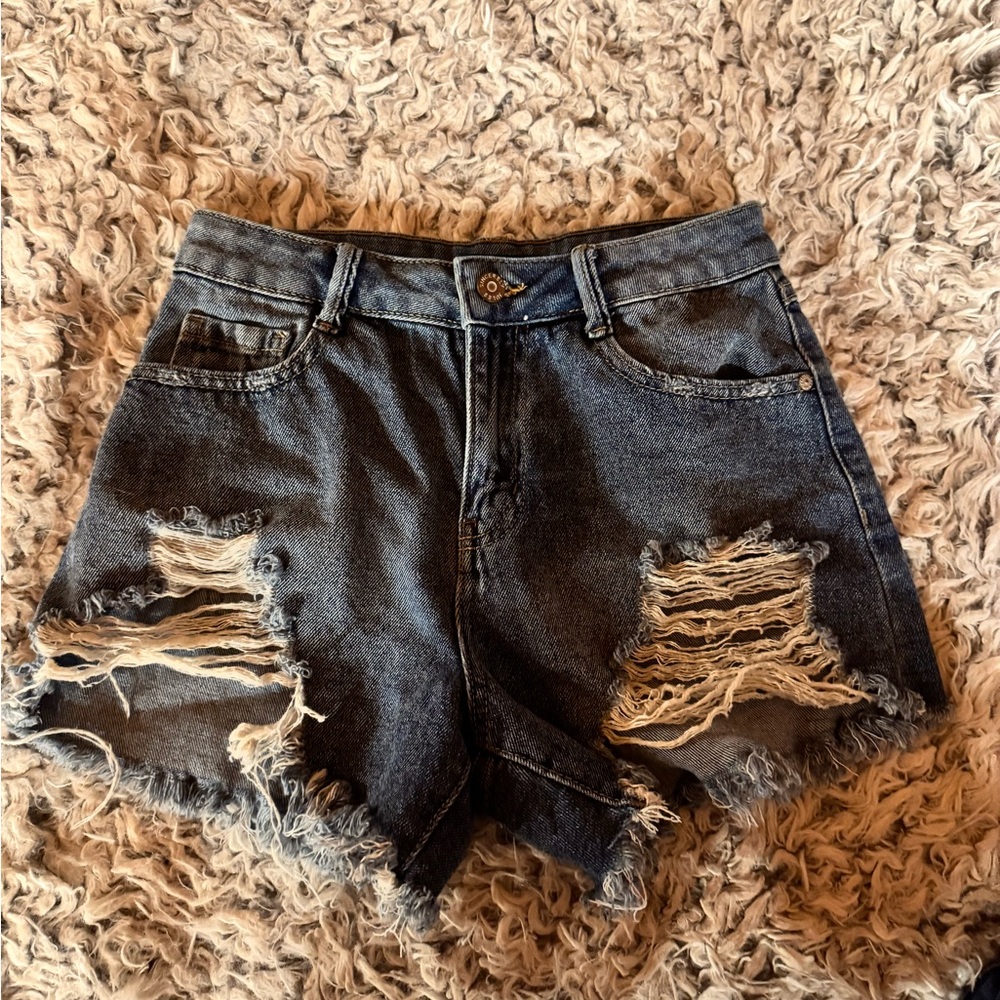 Sincerely Jules Blue Distressed Jean Shorts